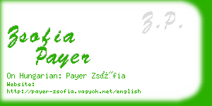 zsofia payer business card